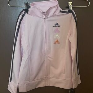 adidas Pale Pink Track Jacket with Black Stripes